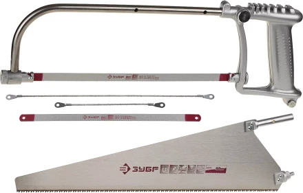 Набор ЗУБР: Ножовка "СОЮЗ-5" многоф 5-в-1:дерево 450мм, металл/кафель/стекло-150/250/300мм, приспос для отлома 4-15726-H5 купить в Надыме