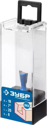 ЗУБР 19 x 20 мм, угол 7°, фреза пазовая фасонная Ласточкин Хвост, Профессионал (28748-19) купить в Надыме