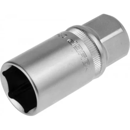 Торцовая головка ЗУБР "МАСТЕР" свечная с резиновой вставкой (1/2"), Cr-V, FLANK, хроматированное покрытие, 21мм 27728-21 купить в Надыме