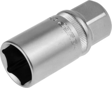 Торцовая головка ЗУБР "МАСТЕР" свечная с резиновой вставкой (1/2"), Cr-V, FLANK, хроматированное покрытие, 21мм 27728-21 купить в Надыме