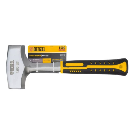Кувалда 1,5 кг Denzel, цельнометаллическая, двухкомпонентная рукоятка 11012 купить в Надыме