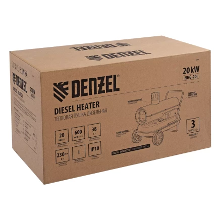 Дизельная тепловая пушка Denzel NHG-20i, 20 кВт, 600 м3/ч, непрямой нагрев, цифровой термостат купить в Надыме