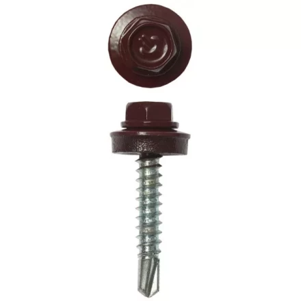 Саморезы ЗУБР "ПРОФЕССИОНАЛ" окраш., RAL 3005 темно-красн., для крепл. кров. матер. к дерев. обреш., 4.8х29мм, 2500шт 4-300310-48-029-3005 купить в Надыме