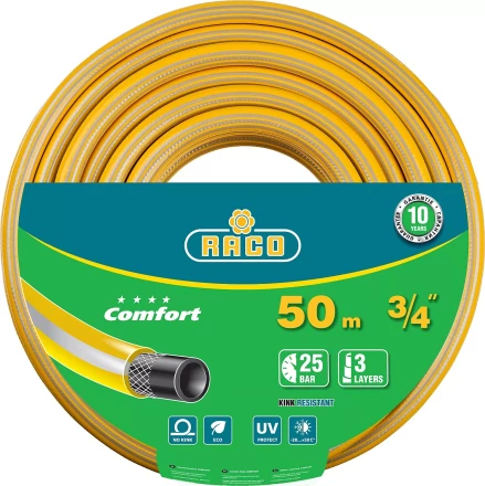 Шланг RACO COMFORT поливочный, 25атм., армированный, 3-х слойный, 3/4"х50м 40303-3/4-50_z01 купить в Надыме