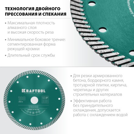 Диск алмазный отрезной для УШМ TURBO 36682-180 купить в Надыме