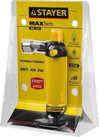 Газовая горелка STAYER &quot;MASTER&quot;, с пьезоподжигом, регулировка пламени, 1000С 55570 купить в Надыме