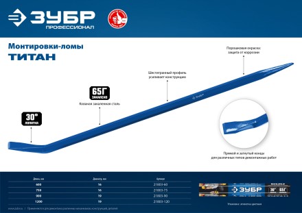 Ломы монтажные шестигранные серия ПРОФЕССИОНАЛ купить в Надыме