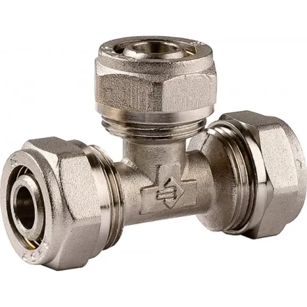 Тройник ЗУБР соединительный, цанга-цанга, 16х16х16х2,0, никель 51403-16 купить в Надыме