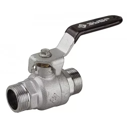 Кран шаровой ЗУБР полнопроходной "папа-папа", ручка, хромиров латунь, 3/4" 4-51322-C-3/4