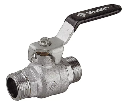 Кран шаровой ЗУБР полнопроходной "папа-папа", ручка, хромиров латунь, 3/4" 4-51322-C-3/4 купить в Надыме