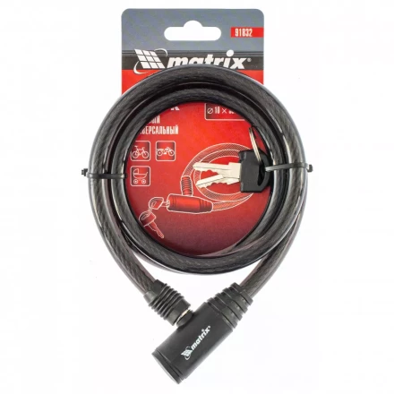 Замок тросовый универсальный 10 х 960 мм Matrix 91832 купить в Надыме