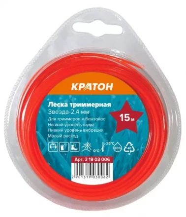 Леска триммерная Кратон Звезда-2,4мм 3 19 03 006 купить в Надыме