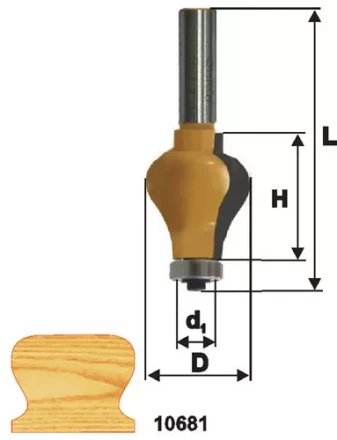 Фреза по дереву кромочная фигурная для перил 32х38 твердосплав ц/хв 12 ЭНКОР 10681 купить в Надыме