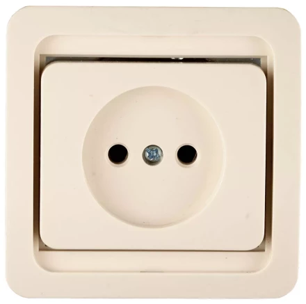 Розетка СВЕТОЗАР &quot;ГАММА&quot; одинарная, цвет бежевый, 16А/~250В SV-54100-B купить в Надыме