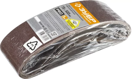 Лента шлифовальная бесконечная ЗУБР "СТАНДАРТ" на тканевой основе, для ЛШМ, P60, 75х533мм, 5 шт 35342-060 купить в Надыме