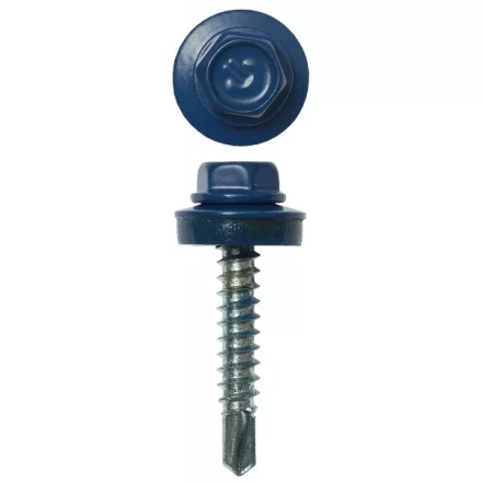 Саморезы ЗУБР "ПРОФЕССИОНАЛ" окраш., RAL 5005 синий насыщен., для крепл. кров. матер. к дерев. обреш., 4.8x29мм, 400шт 4-300315-48-029-5005 купить в Надыме