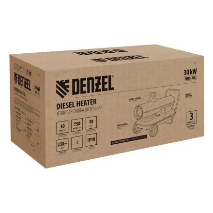 Дизельная тепловая пушка Denzel NHG-30i, 30 кВт, 750 м3/ч, непрямой нагрев, цифровой термостат купить в Надыме