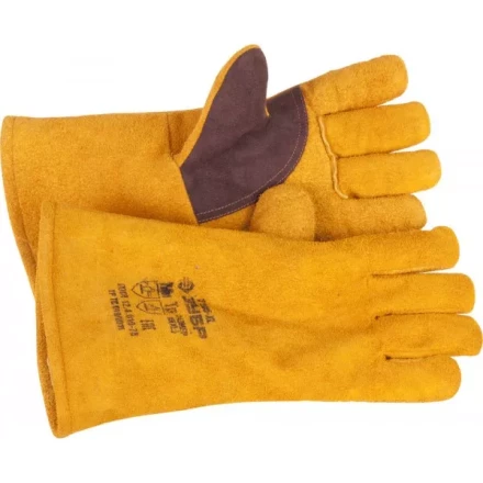 Термостойкие краги ЗУБР для сварки и тяжелых механических работ, утепленные, спилковые, 350мм 11335-XL купить в Надыме