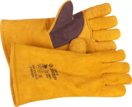 Термостойкие краги ЗУБР для сварки и тяжелых механических работ, утепленные, спилковые, 350мм 11335-XL купить в Надыме