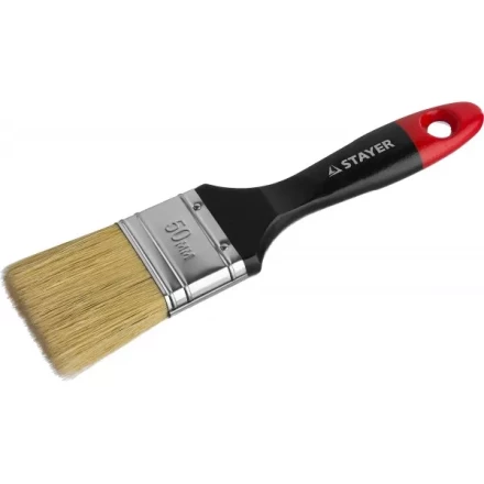 Кисть плоская STAYER &quot;UNIVERSAL-PROFI&quot;, светлая натуральная щетина, деревянная ручка, 50мм 0104-050 купить в Надыме