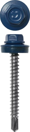 Саморезы ЗУБР окраш., RAL 5005 синий насыщен., для крепл. кров. матер. к дерев. обреш., 4.8x60мм, 200шт 4-300315-48-060-5005 купить в Надыме