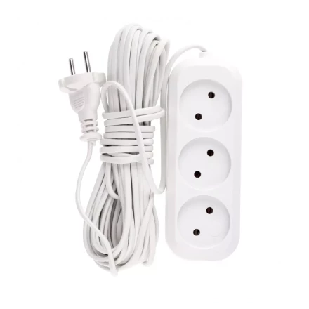 Удлинитель бытовой без заземления 10 м 3 розетки 6 А серия УХ6 Denzel 95929 купить в Надыме