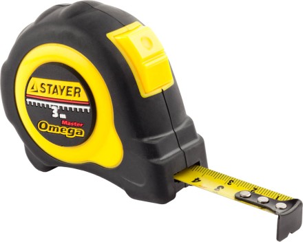 Рулетка STAYER &quot;MASTER&quot; &quot;OMEGA&quot; автостоп, обрезиненный корпус, 3мх16мм 3402-3_z01 купить в Надыме