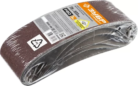 Лента шлифовальная бесконечная ЗУБР "СТАНДАРТ" на тканевой основе, для ЛШМ, P80, 75х533мм, 5 шт 35342-080 купить в Надыме
