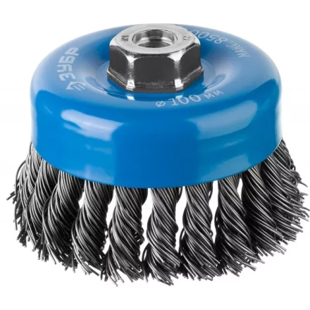 ЗУБР "ПРОФЕССИОНАЛ". Щетка чашечная для УШМ, плетеные пучки стальной проволоки 0,8мм, 100ммхМ14 35277-100_z02 купить в Надыме