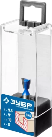 ЗУБР 9.5 x 10 мм, угол 9°, фреза пазовая фасонная Ласточкин Хвост, Профессионал (28748-9.5) купить в Надыме