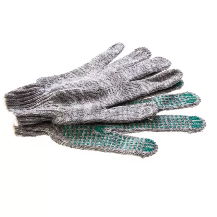Перчатки трикотажные, ПВХ "Точка", меланж, 6 пар в упаковке, 7 класс Россия 67817 купить в Надыме