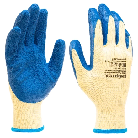 Перчатки трикотажные, полиэфирные, латексное рельефное покрытие, размер 8// Сибртех 677515 купить в Надыме