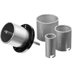 Набор STAYER "PROFESSIONAL": Коронки с основанием и центровочным сверлом, d=33, 53, 67, 73мм, 6предм 33345-H6