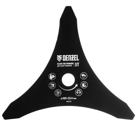 Диск для триммера , 305 х 25,4   3 лезвия, Denzel 96378 купить в Надыме