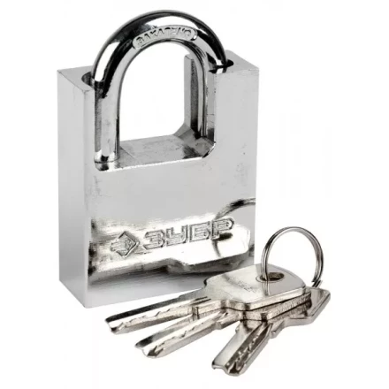 Замок ЗУБР "ЭКСПЕРТ" навесной, стальной корпус, закаленная дужка, с дополнительной защитой, 50мм 37223-50 купить в Надыме