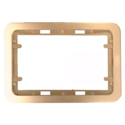 Панель СВЕТОЗАР "ГАММА" накладная для двойных розеток, цвет золотой металлик, 1 гнездо SV-54145-2-GM купить в Надыме
