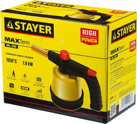 Паяльная лампа газовая STAYER &quot;MASTER&quot;, на баллон, с пьезоподжигом, регулировка пламени, 1850С 55590 купить в Надыме
