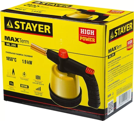 Паяльная лампа газовая STAYER "MASTER", на баллон, с пьезоподжигом, регулировка пламени, 1850С 55590 купить в Надыме