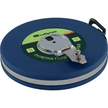 Рулетка геодезическая 10 м х 13 мм СИБРТЕХ закрытый корпус фиберглассовая лента 31260 купить в Надыме