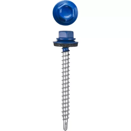 Саморезы СКМ кровельные, RAL 5005 синий насыщенный, 19 x 5.5 мм, 500 шт, для металлических конструкций, STAYER 30305-55-019-5005 купить в Надыме