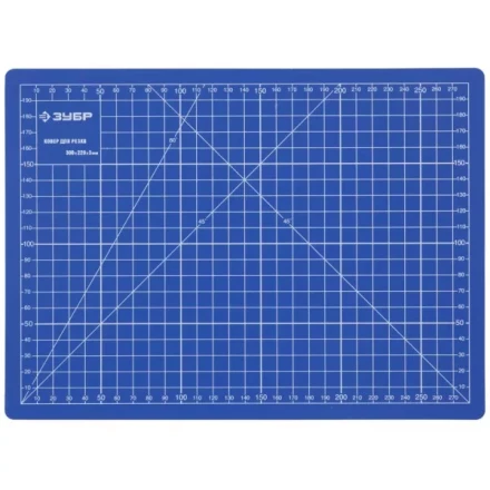 Коврик ЗУБР "ЭКСПЕРТ", непрорезаемый, 3мм, цвет синий, 300х220 мм 9903 купить в Надыме
