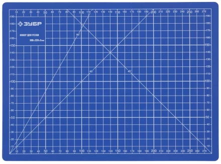 Коврик ЗУБР "ЭКСПЕРТ", непрорезаемый, 3мм, цвет синий, 300х220 мм 9903 купить в Надыме