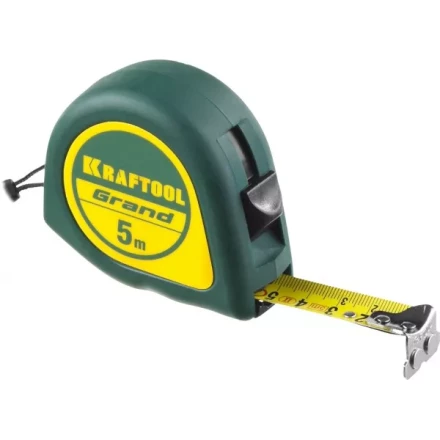 Рулетка KRAFTOOL GRAND, обрезиненный пластиковый корпус, 5м/19мм 34022-05-19 купить в Надыме