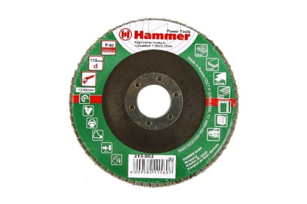 Круг Лепестковый Торцевой (КЛТ) HAMMER КЛТ 1 Ф115х22 Р60 213-002 купить в Надыме