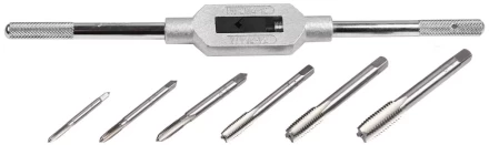 Набор ЗУБР "МАСТЕР" с металлореж. инструментом, метчики однопроходные М4-М12, метчикодержатель - на карточке, 7предметов 28126-H7 купить в Надыме