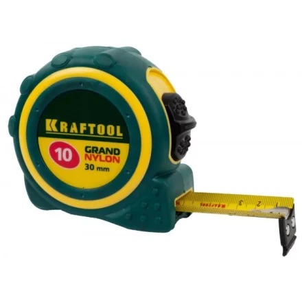 Рулетка KRAFTOOL "GRAND", двухкомпонентный корпус, двусторонняя шкала, нейлоновое покрытие, 10мх30мм 3412-10_z01 купить в Надыме