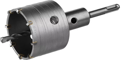 Коронка ЗУБР буровая, коническая посадка центрирующего сверла, SDS-Plus хвостовик, в сборе, 73мм 2918-73_z01 купить в Надыме