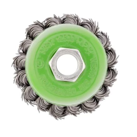 Щетка для УШМ, 65 мм, М14, "чашка", крученая проволока 0.5 мм Сибртех 746207 купить в Надыме