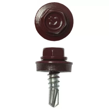 Саморезы ЗУБР "ПРОФЕССИОНАЛ" окраш., RAL 3005 темно-красн., для крепл. кров. матер. к металл. констр., 5.5x19мм, 2500шт 4-300310-55-019-3005 купить в Надыме