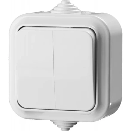 Выключатель STAYER "MASTER" "MAXIMA" двухклавишный, IP54, 6А, 220В 54302-W купить в Надыме